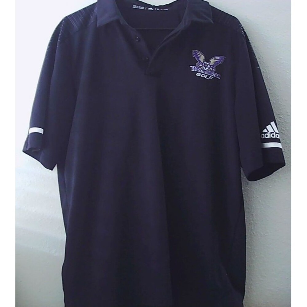 ADIDAS Climalite Athletic Golf Polo Black Westminster Golf Size Medium